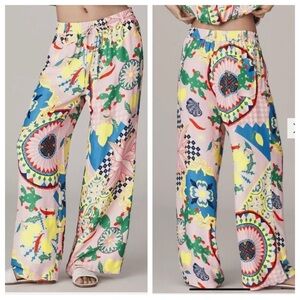 Anthropologie Maeve Straight Wide Leg Pull On Pants Pink Rose XS NWT